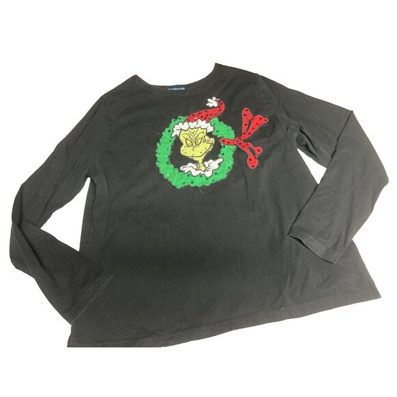 Michael Simon Dr. Suess Grinch In Wreath Women’s L Shirt Flawed - Picture 1 of 9